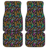 Bohemian Feather Pattern Print Front and Back Car Floor Mats