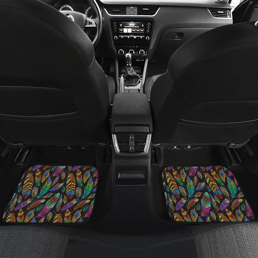 Bohemian Feather Pattern Print Front and Back Car Floor Mats