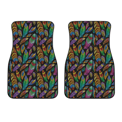 Bohemian Feather Pattern Print Front Car Floor Mats