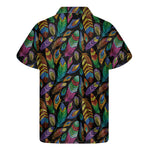 Bohemian Feather Pattern Print Men's Short Sleeve Shirt