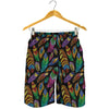 Bohemian Feather Pattern Print Men's Shorts