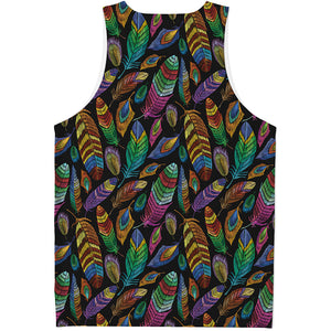 Bohemian Feather Pattern Print Men's Tank Top