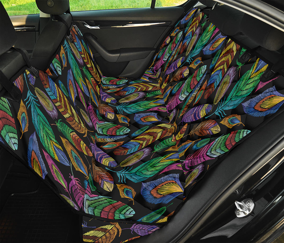 Bohemian Feather Pattern Print Pet Car Back Seat Cover