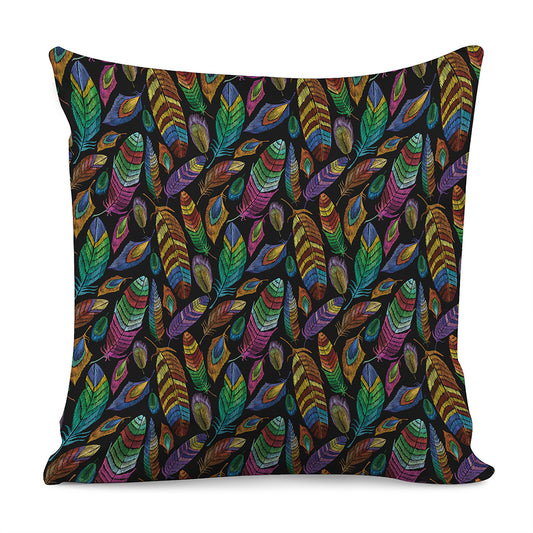 Bohemian Feather Pattern Print Pillow Cover