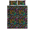 Bohemian Feather Pattern Print Quilt Bed Set