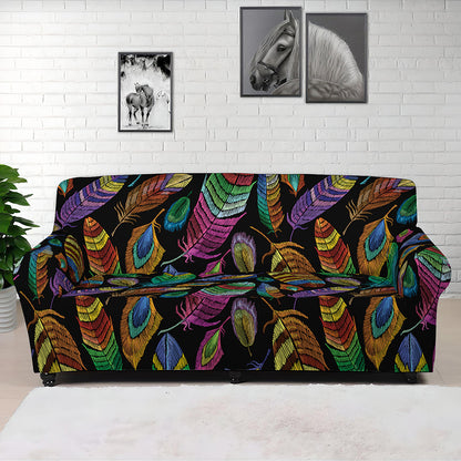 Bohemian Feather Pattern Print Sofa Cover