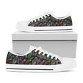 Bohemian Feather Pattern Print White Low Top Sneakers