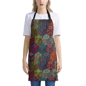 Bohemian Indian Box Pattern Print Apron