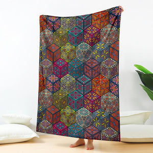 Bohemian Indian Box Pattern Print Blanket