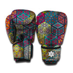 Bohemian Indian Box Pattern Print Boxing Gloves