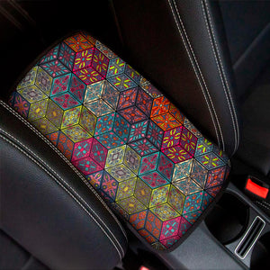 Bohemian Indian Box Pattern Print Car Center Console Cover