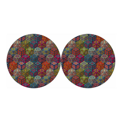 Bohemian Indian Box Pattern Print Car Coasters