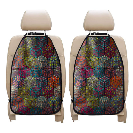 Bohemian Indian Box Pattern Print Car Seat Organizers
