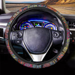 Bohemian Indian Box Pattern Print Car Steering Wheel Cover