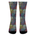 Bohemian Indian Box Pattern Print Crew Socks