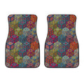 Bohemian Indian Box Pattern Print Front Car Floor Mats