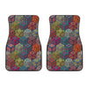 Bohemian Indian Box Pattern Print Front Car Floor Mats