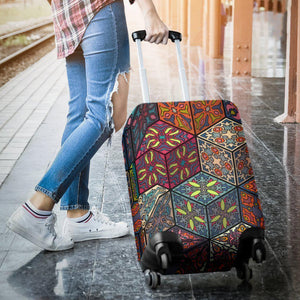 Bohemian Indian Box Pattern Print Luggage Cover GearFrost