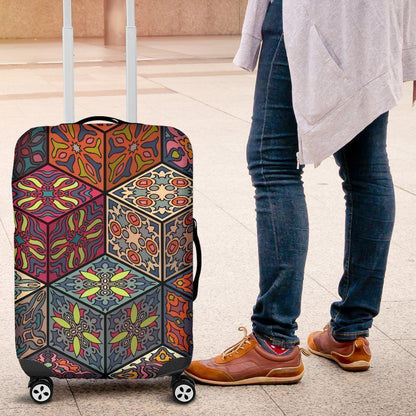 Bohemian Indian Box Pattern Print Luggage Cover GearFrost