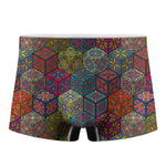 Bohemian Indian Box Pattern Print Men's Boxer Briefs