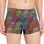 Bohemian Indian Box Pattern Print Men's Boxer Briefs