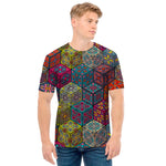 Bohemian Indian Box Pattern Print Men's T-Shirt
