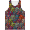 Bohemian Indian Box Pattern Print Men's Tank Top