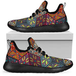 Bohemian Indian Box Pattern Print Mesh Knit Shoes GearFrost