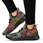 Bohemian Indian Box Pattern Print Mesh Knit Shoes GearFrost