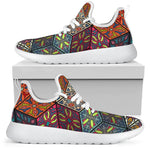 Bohemian Indian Box Pattern Print Mesh Knit Shoes GearFrost