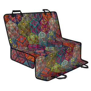 Bohemian Indian Box Pattern Print Pet Car Back Seat Cover