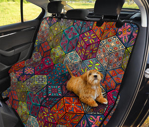 Bohemian Indian Box Pattern Print Pet Car Back Seat Cover