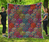 Bohemian Indian Box Pattern Print Quilt