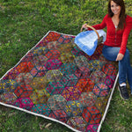 Bohemian Indian Box Pattern Print Quilt