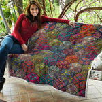 Bohemian Indian Box Pattern Print Quilt