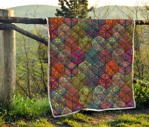 Bohemian Indian Box Pattern Print Quilt