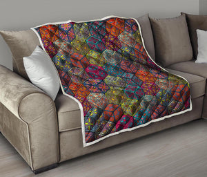 Bohemian Indian Box Pattern Print Quilt