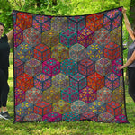 Bohemian Indian Box Pattern Print Quilt