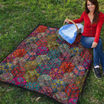 Bohemian Indian Box Pattern Print Quilt