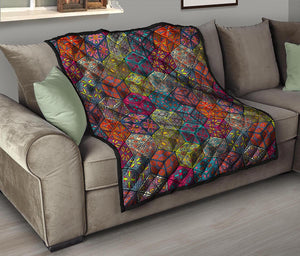 Bohemian Indian Box Pattern Print Quilt