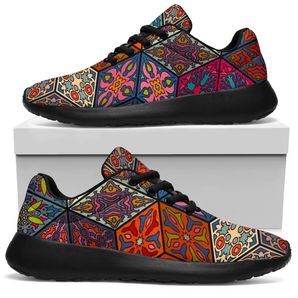 Bohemian Indian Box Pattern Print Sport Shoes GearFrost