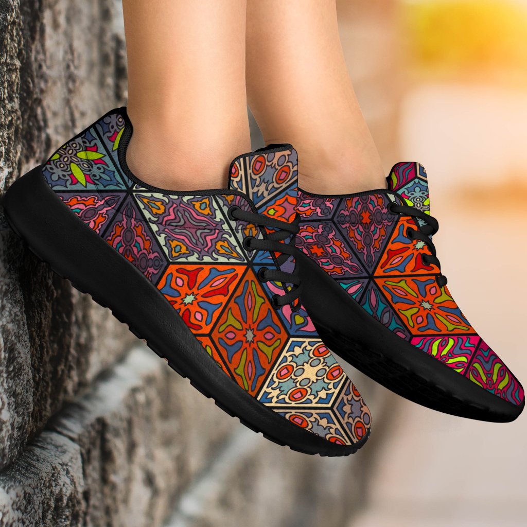 Bohemian Indian Box Pattern Print Sport Shoes GearFrost