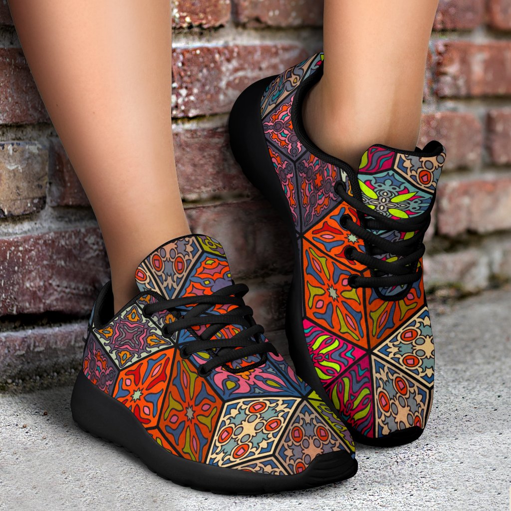 Bohemian Indian Box Pattern Print Sport Shoes GearFrost