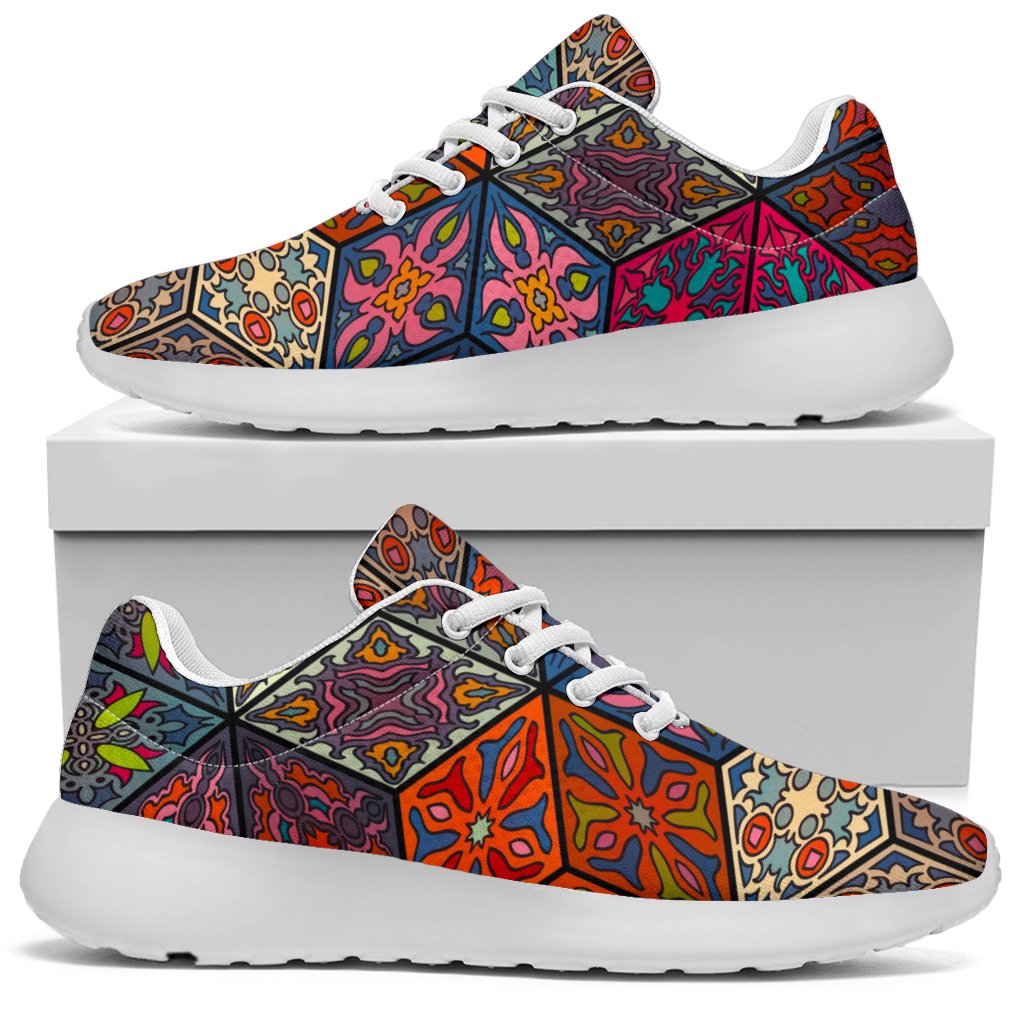 Bohemian Indian Box Pattern Print Sport Shoes GearFrost