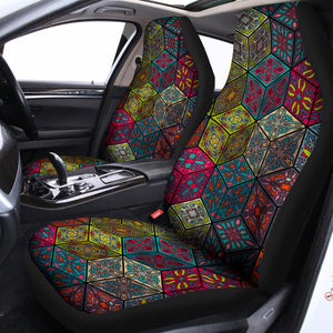Bohemian Indian Box Pattern Print Universal Fit Car Seat Covers