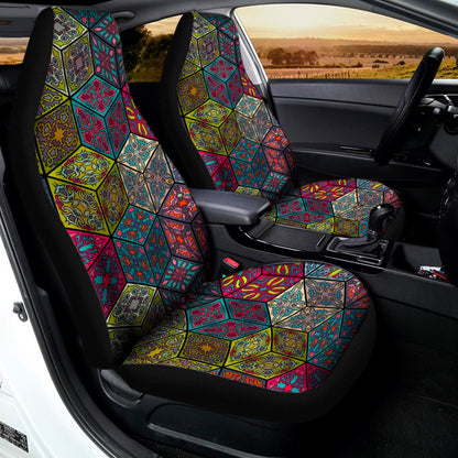 Bohemian Indian Box Pattern Print Universal Fit Car Seat Covers