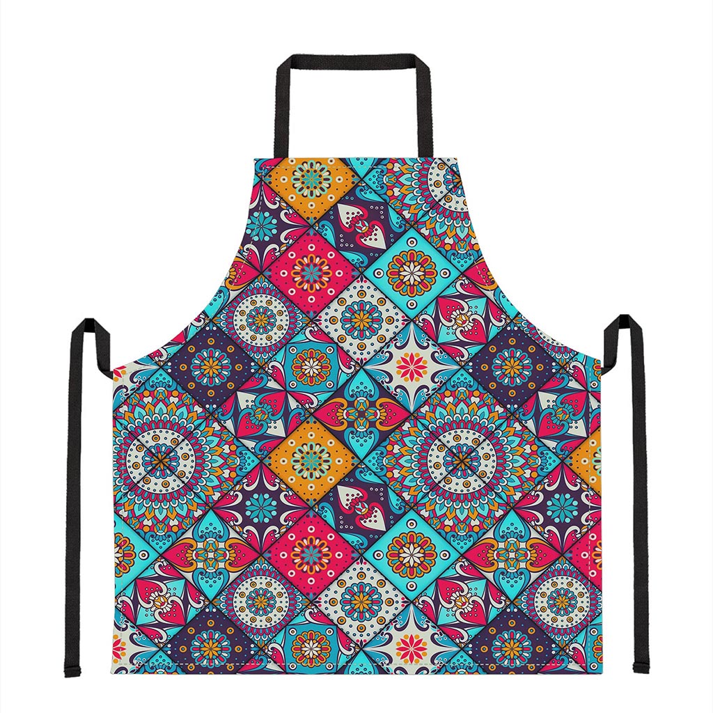 Bohemian Indian Mandala Patchwork Print Apron