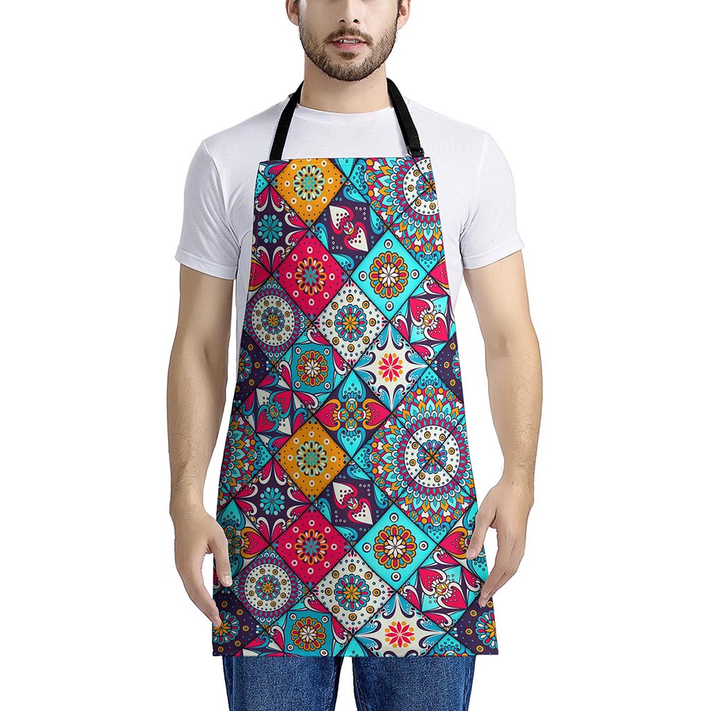 Bohemian Indian Mandala Patchwork Print Apron