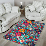 Bohemian Indian Mandala Patchwork Print Area Rug GearFrost