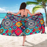 Bohemian Indian Mandala Patchwork Print Beach Sarong Wrap